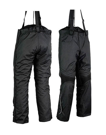 PANTALÓN DE CORDURA CON TIRANTES AJUSTABLES Y CREMALLERAS LATERALES