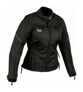 REF:GM105 NEGRACHAQUETA DE MOTO PARA CHICAS EN CORDURA 100% IMPERMEABLE