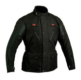 REF:GM101 NEGRACHAQUETA DE MOTO EN TEXTIL CORDURA, UNISEX, IMPERMEABLE Y 3/4