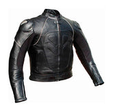 REF:GM163 NEGRA, CON JOROBACHAQUETA DE CUERO CON PROTECCIONES DE TITANIO Y JOROBA
