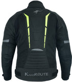 REF:VULCANO FLUORCHAQUETA DE VERANO PARA MOTORISTAS, CE PROTECCIONES CON FORRO IMPERMEABLE Y EXTRAIBLE