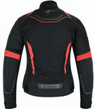 REF:Diana Rojo MujerCHAQUETA DE VERANO PARA CHICAS MOTERAS CON PROTECCIONES C.E. Y FORRO IMPERMEABLE EXTRAIBLE