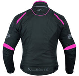 CHAQUETA DE MOTO PARA CHICAS EN POLIESTER IMPERMEABLE, TÉRMICO CON PROTECCIONES C.E.