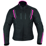 CHAQUETA DE MOTO PARA CHICAS EN POLIESTER IMPERMEABLE, TÉRMICO CON PROTECCIONES C.E.