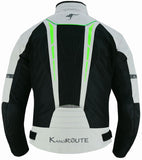 REF:VULCANO PLATA FLUORCHAQUETA DE MOTO PERFORADO DE VERANO, FORRO IMPERMEABLE EXTRAIBLE Y PROTECCIONES CE- UNISEX
