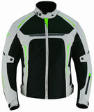 REF:VULCANO PLATA FLUORCHAQUETA DE MOTO PERFORADO DE VERANO, FORRO IMPERMEABLE EXTRAIBLE Y PROTECCIONES CE- UNISEX