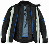 REF:TITAN ROJO AZUL 4SEASONCHAQUETA DE MOTO CUATRO ESTACIONES ( 4SEASON ) TRICAPA TIPO 3/4