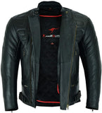 REF:MONTU NEGROCHAQUETA DE MOTO EN CUERO CON FORRO Y PROTECTORES C.E. EXTRAIBLES