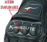 GUANTES PUÑOS CORTOS DE MOTO EN PIEL ANILINA CON PROTECCIONES DE ACERO INOXIDABLE (5)