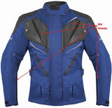 REF:MINERVA AZUL MARINO NEGROCHAQUETA MUJER 3/4 DE MOTO EN TEXTIL 100% IMPERMEABLE, TRANSPIRABLE, TÉRMICO Y PROTECCIONES C.E.