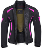 REF:SUMMER LADY PINK BLACKCHAQUETA DE CHICAS DE MOTO PARA VERANO CON PROTECCIONES CE