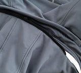 REF:KARAKARUM GRIS PLATACHAQUETA DE MOTO UNISEX EN TEJIDO SOFTSHELL, NEOPRENO IMPERMEABLE, TÉRMICO Y PROTECTORES C.E.