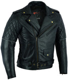 REF:GM176 NEGRACHAQUETA CRUZADA DE PIEL PARA MOTORISTAS CON FORRO Y PROTECTORES C.E. EXTRAIBLES