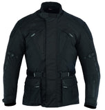 REF:GM111NEGRACHAQUETA DE MOTO 3/4 EN CORDURA CON PROTECCIONES C.E., IMPERMEABLE, UNISEX