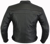 REF:GM175 NEGRACHAQUETA DE MOTO EN CUERO CON FORRO Y PROTECCIONES DESMONTABLES