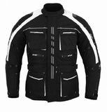 REF:Atenea Blanca NegraCHAQUETA DE MOTO EN CORDURA 3/4 UNISEX, IMPERMEABLE 100%