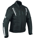 REF:DERBI BLANCA NEGRACHAQUETA DE MOTO UNISEX EN TEXTIL IMPERMEABLE, TÉRMICO CON PROTECCIONES C.E.
