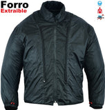 REF:DERBI BLANCA NEGRACHAQUETA DE MOTO UNISEX EN TEXTIL IMPERMEABLE, TÉRMICO CON PROTECCIONES C.E.