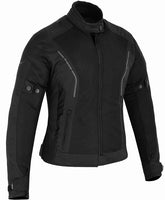 REF:Diana Negro MujerCHAQUETA DE VERANO PARA CHICAS MOTERAS CON PROTECCIONES C.E. Y FORRO IMPERMEABLE EXTRAIBLE