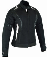 REF:Diana Blanca Negra MujerCHAQUETA DE MOTO PARA MUJER DE VERANO CON PROTECCIONES C.E. Y FORRO IMPERMEABLE EXTRAIBLE