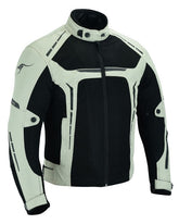 REF:VULCANO PLATA BLANCO NEGROCHAQUETA DE MOTO PERFORADA DE VERANO CON FORRO IMERMEABLE Y EXTRAIBLE CON PROTECCIONES CE. UNISEX