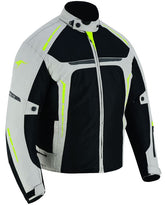 REF:VULCANO PLATA FLUORCHAQUETA DE MOTO PERFORADO DE VERANO, FORRO IMPERMEABLE EXTRAIBLE Y PROTECCIONES CE- UNISEX
