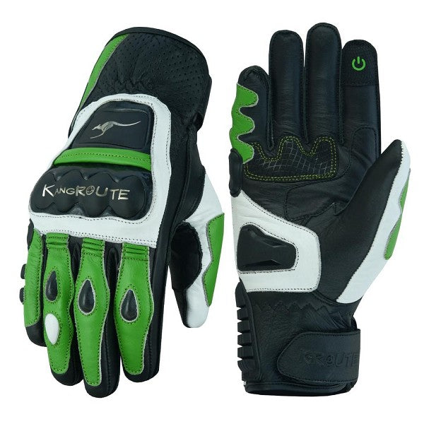 GUANTES PUÑOS CORTOS DE MOTO EN PIEL ANILINA CON PROTECCIONES DE ACERO INOXIDABLE (2)