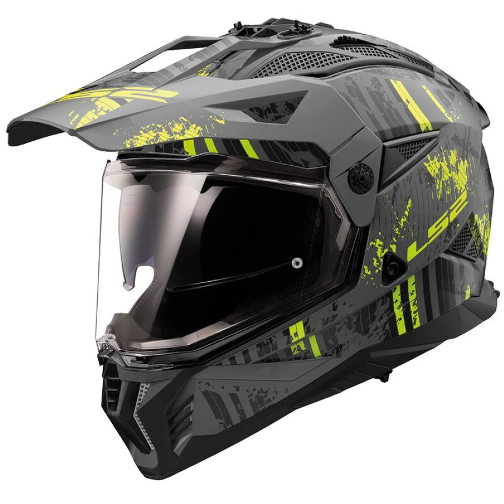 REF:CASCO LS2 MX702 PIONEER II CRAZY Matt Black Grey H-V YellowCASCO LS2 MX702 PIONEER II CRAZY Matt Black Grey H-V Yellow