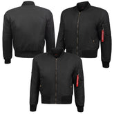CAZADORA DE MOTO BOMBER EN 100% NAYLON UNISEX, IMPERMEABLE, TRANSPIRABLE Y TÉRMICO CON PROTECTORES C.E. EN 1621 NIVEL 2