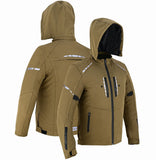 REF:KARAKARUM BEIGE CAMELLOCHAQUETA DE MOTO UNISEX EN TEJIDO SOFTSHELL, NEOPRENO IMPERMEABLE, TÉRMICO Y PROTECTORES C.E.