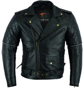 REF:GM176 NEGRACHAQUETA CRUZADA DE PIEL PARA MOTORISTAS CON FORRO Y PROTECTORES C.E. EXTRAIBLES