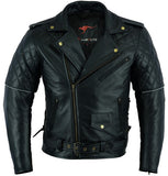 REF:GM176 NEGRACHAQUETA CRUZADA DE PIEL PARA MOTORISTAS CON FORRO Y PROTECTORES C.E. EXTRAIBLES