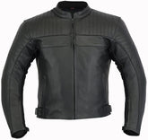REF:GM175 NEGRACHAQUETA DE MOTO EN CUERO CON FORRO Y PROTECCIONES DESMONTABLES