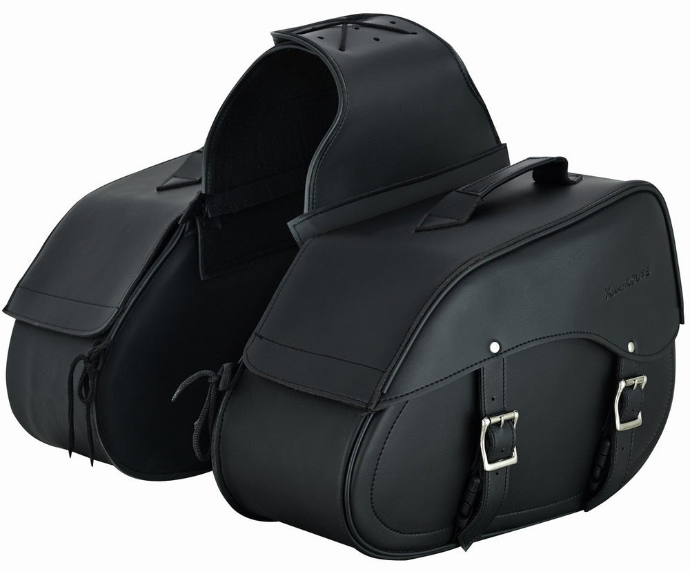 ALFORJAS DE MOTO LATERALES RIGIDAS, REFORZADAS DE PIEL SINTETICA, INTERIOR FORRADO 2 x 24 LITROS