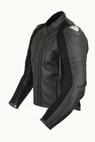 REF:GM166 NEGRA SIN JOROBACHAQUETA DE CUERO CON PROTECCIONES TPR TITANIO Y FORRO TÉRMICO
