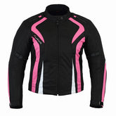 REF:ARTEMISA FUCSIA BLANCACHAQUETA CORDURA DE MOTO PARA CHICAS CON ESTILO MODERN FUCSIA