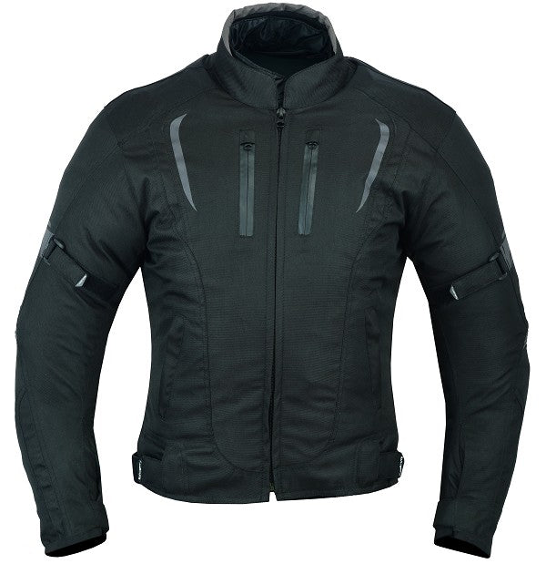 REF:DERBI NEGRACHAQUETA DE MOTO UNISEX EN TEXTIL IMPERMEABLE, TÉRMICO CON PROTECCIONES C.E.
