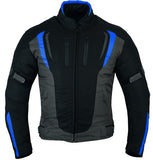 REF:DERBI AZUL GRISCHAQUETA DE MOTO UNISEX EN TEXTIL IMPERMEABLE, TÉRMICO CON PROTECCIONES C.E.