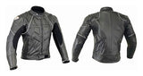 REF:GM163 NEGRA, SIN JOROBACHAQUETA DE PIEL CON PROTECCIONES DE TITANIO