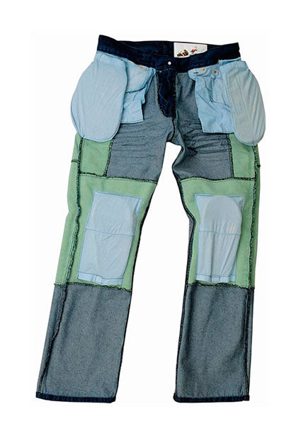 PANTALÓN TEJANO DESGASTADO PARA CHICAS, CON REFUERZOS DE TEJIDO KEVLAR Y PROTECCIONES