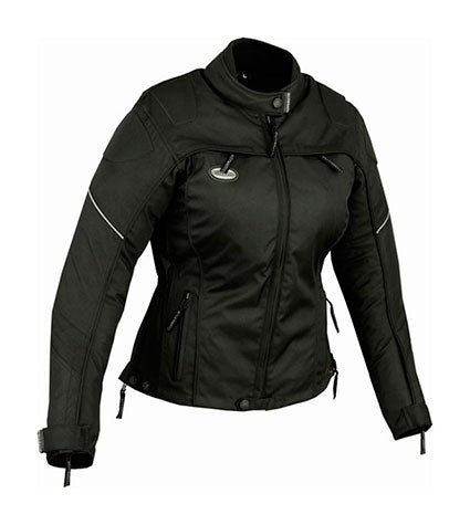 REF:GM105 NEGRACHAQUETA DE MOTO PARA CHICAS EN CORDURA 100% IMPERMEABLE