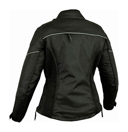 REF:GM105 NEGRACHAQUETA DE MOTO PARA CHICAS EN CORDURA 100% IMPERMEABLE