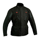 REF:GM101 NEGRACHAQUETA DE MOTO EN TEXTIL CORDURA, UNISEX, IMPERMEABLE Y 3/4