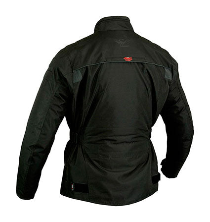 REF:GM101 NEGRACHAQUETA DE MOTO EN TEXTIL CORDURA, UNISEX, IMPERMEABLE Y 3/4