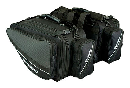 REF:GM6704 NEGRASALFORJAS LATERALES DE CORDURA CON FUNDA IMPERMEABLE