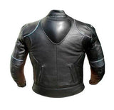 REF:GM163 NEGRA, CON JOROBACHAQUETA DE CUERO CON PROTECCIONES DE TITANIO Y JOROBA