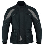 REF:GM111 GRIS NEGRACHAQUETA DE MOTO EN CORDURA IMPERMEABLE 100% CON PROTECCIONES C.E, 3/4 UNISEX