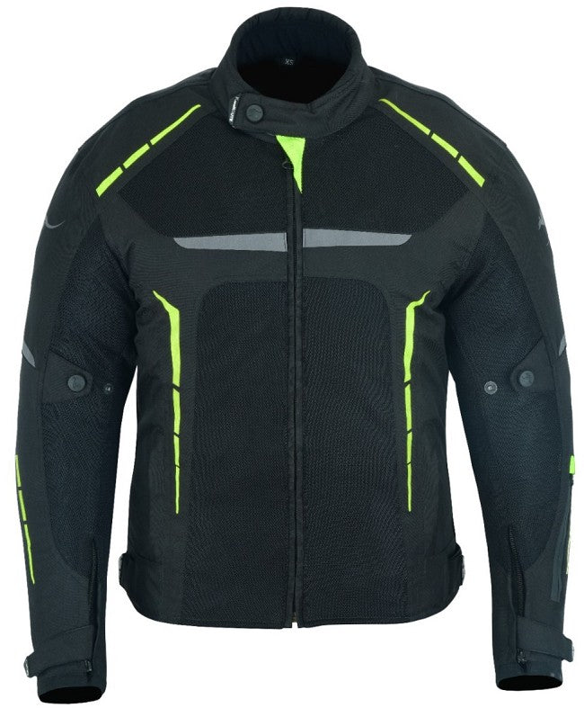 REF:VULCANO FLUORCHAQUETA DE VERANO PARA MOTORISTAS, CE PROTECCIONES CON FORRO IMPERMEABLE Y EXTRAIBLE