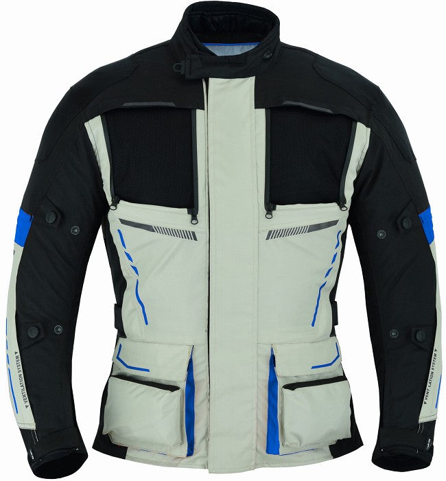 REF:TITAN AZUL 4SEASONCHAQUETA DE MOTO CUATRO ESTACIONES ( 4SEASON ) TRICAPA TIPO 3/4