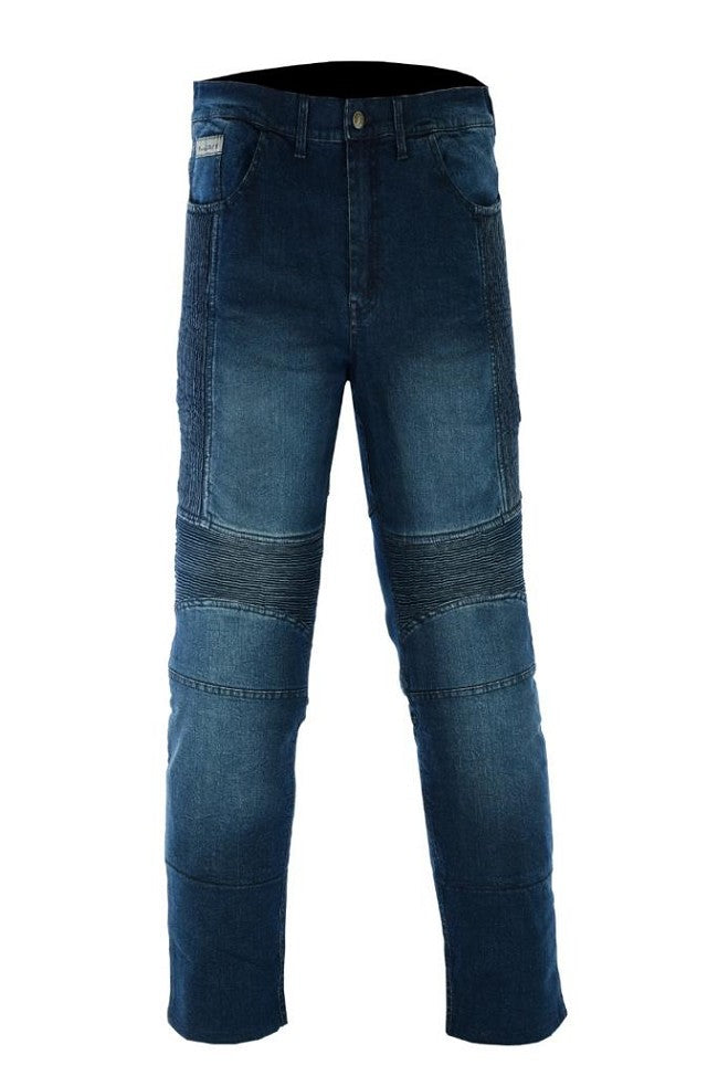 PANTALÓN VAQUERO UNISEX DE KEVLAR (TEJANO FLEXIBLE) CON PROTECCIONES C.E. Y ZONAS ELÁSTICAS
